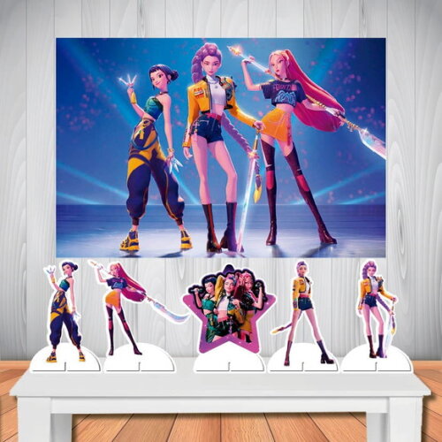 Kit Painel de Festa Mega 1,5x1,0m Display Guerreiras do Kpop