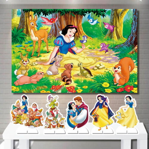 Kit Painel Decoração 1,5x1,0m e Display Branca de Neve