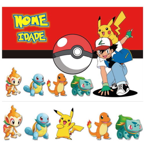 Kit Painel e Display Pokémon - 1,50x1,00m