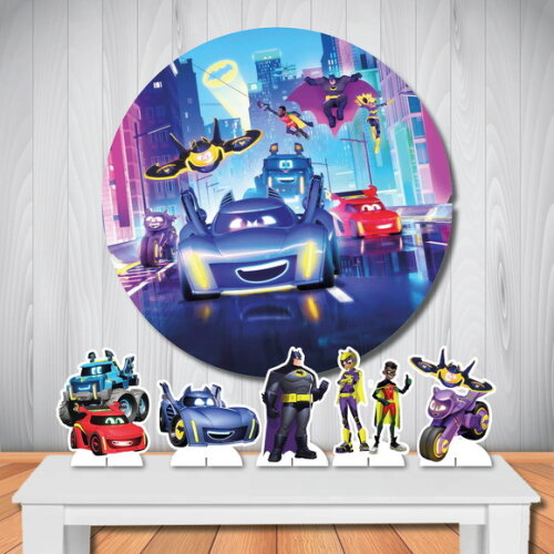 Kit Painel Redondo de Aniversário e Display Batwheels