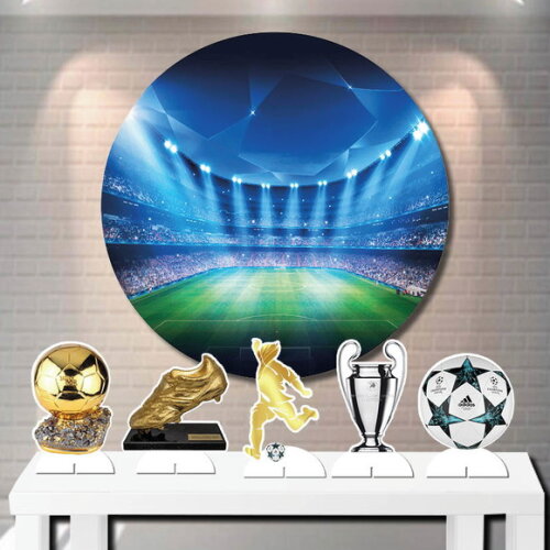 Kit Painel Redondo de Festa e Display de Mesa Futebol