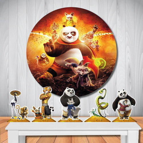Kit Painel Redondo de Festa e Display Kung Fu Panda 4