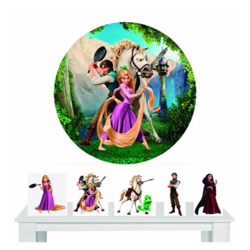 Kit Painel Redondo e Totem Rapunzel - 1,50x1,50m