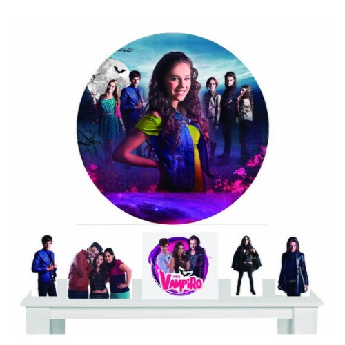 Kit Painel Redondo e Totem Chica Vampiro - 1,50x1,50m