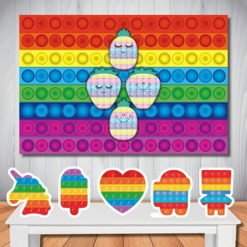 Kit Popit Fidget Toys Painel 1,50x1,00m e Display de Mesa