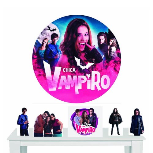 Kit Totem e Painel Redondo Chica Vampiro - 1,50x1,50m