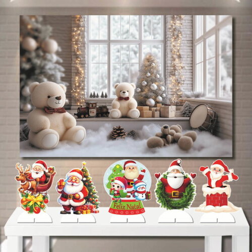 Kit Totem mdf e Painel Cenário Top Natal