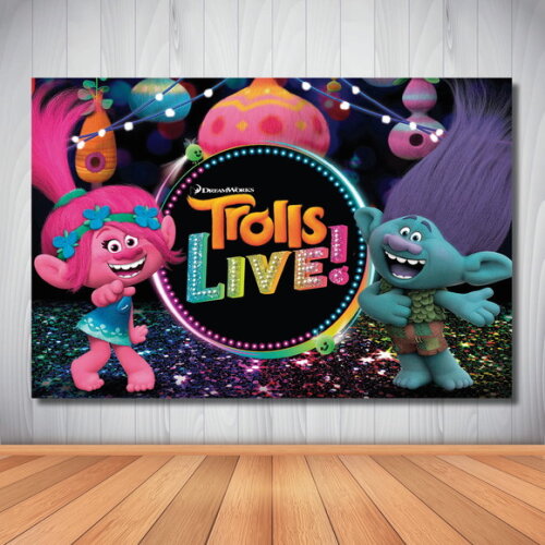Painel Cenário Infantil Trolls 2 - 1,50x1,00m