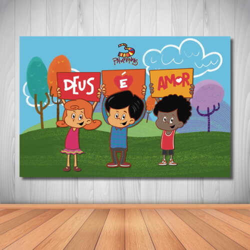 Painel de Aniversário 3 Palavrinhas - 1,50x1,00m