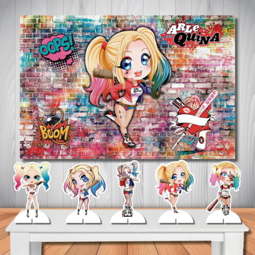 Painel de Aniversário e Kit Display Arlequina Cute