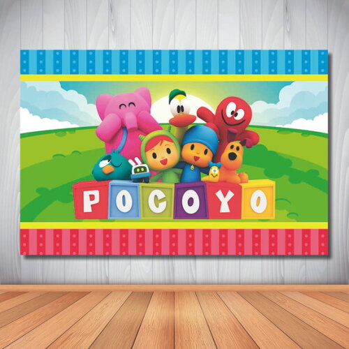 Painel de Aniversário Infantil Pocoyo - 1,50x1,00m