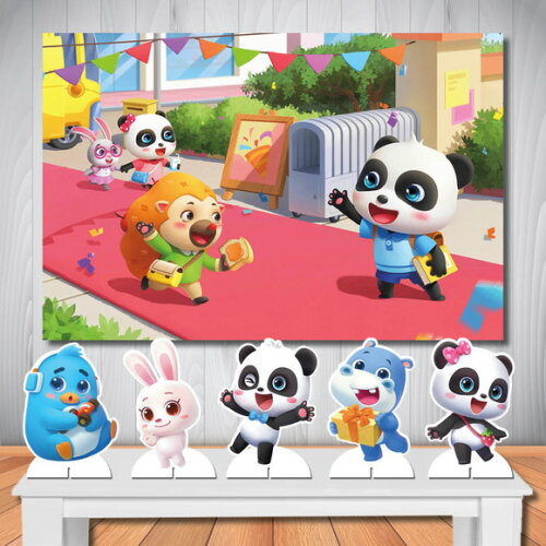 Painel de Aniversário Mega 1,5x1,0m e Kit Display Babybus