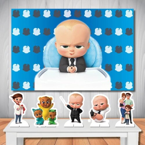 Painel de Aniversário Poderoso Chefinho e Kit Display mdf