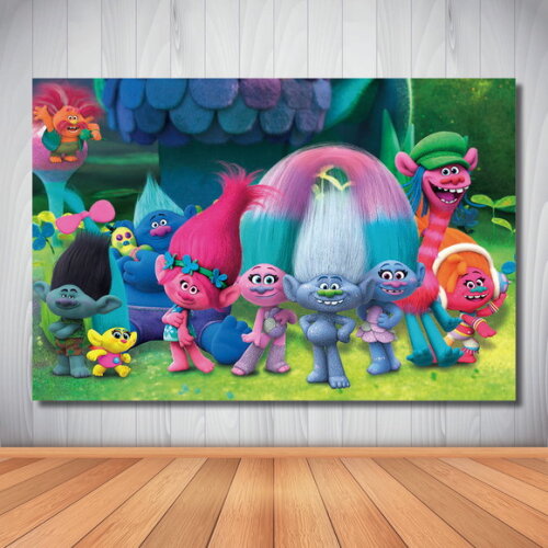 Painel de Festa Cenário Infantil Trolls - 1,50x1,00m