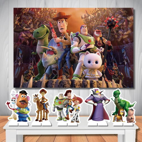 Painel de Festa e Kit Display de Mesa mdf Toy Story