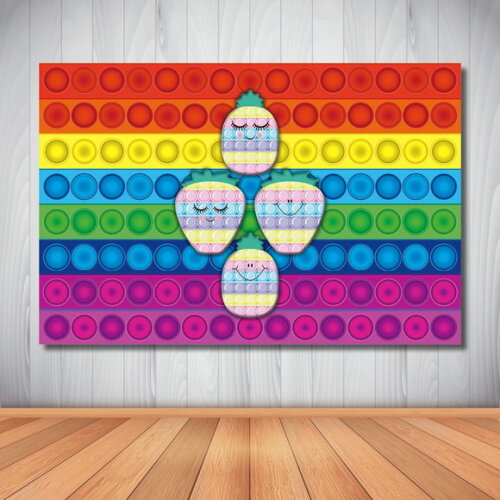 Painel de Festa Infantil Popit Fidget Toys -1,50x1,00m