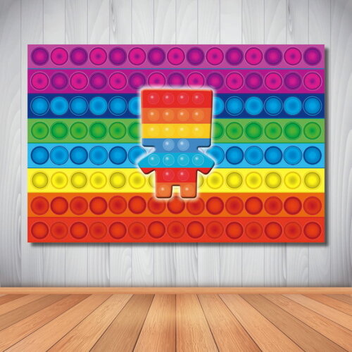 Painel de Festa Infantil Popit Fidget Toys -1,50x1,00m