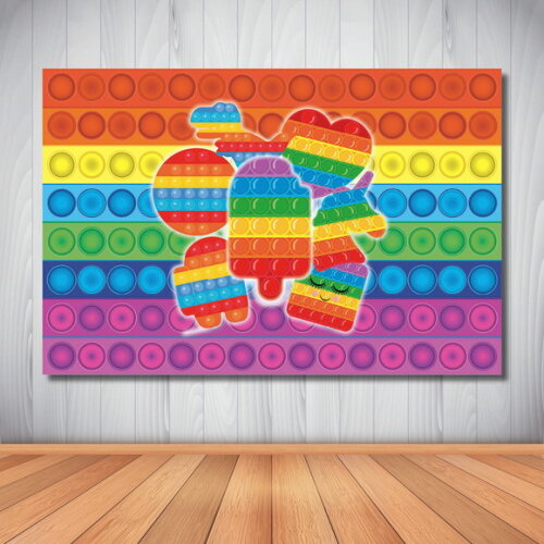 Painel de Festa Infantil Popit Fidget Toys -1,50x1,00m