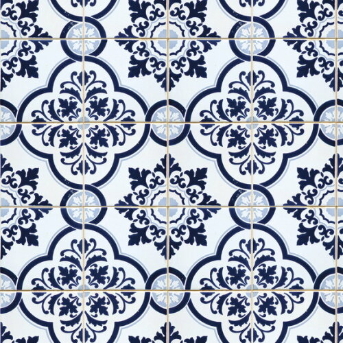 Papel de Parede Azulejo Azul Diverso