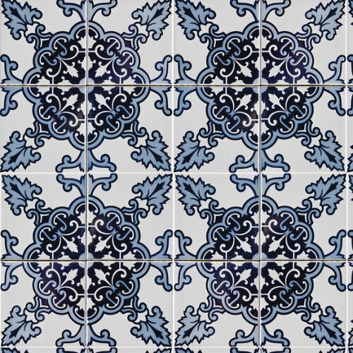 Papel de Parede Azulejo Azul Diverso