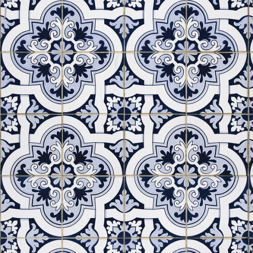 Papel de Parede Azulejo Azul Diverso