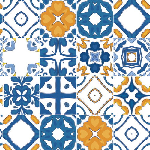 Papel de Parede Azulejo Mix Português