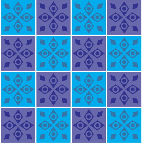 Papel de Parede Azulejo Mix de Azul