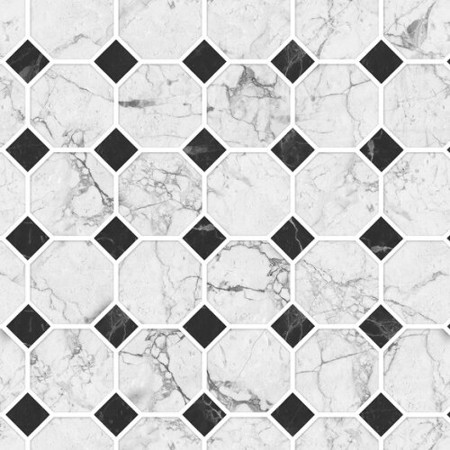 Papel de Parede Mármore Octagonal Efeito 3d