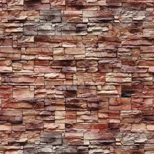 Papel de Parede Pedra Canjiquinha Marrom Avermelhado - 3d