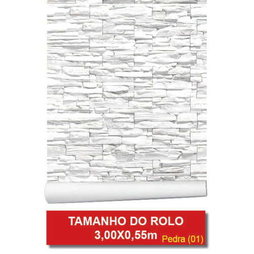 Papel de Parede Pedra Canjiquinha Marfim - 3d