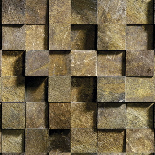 Papel de Parede Pedra Tabaco 3 D