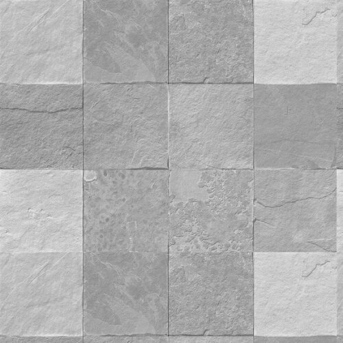 Papel de Parede Pedra Rústica Tons de Cinza Efeito 3d