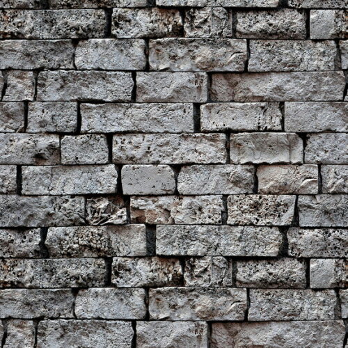 Papel de Parede Revestimento Pedra Cinza - 3d