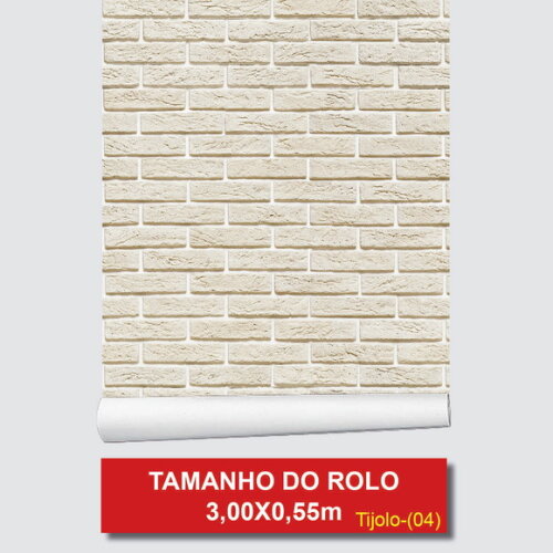 Papel de Parede Tijolos Branco Marmore 3d