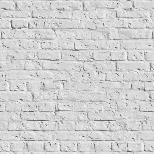 Papel de Parede Tijolos Branco Gelo Rústico 3d