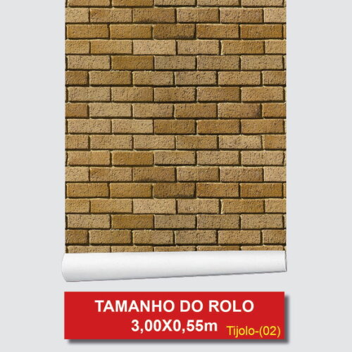 Papel de Parede Tijolos Marrom Canelado
