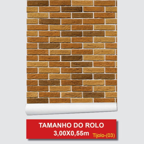 Papel de Parede Tijolos Marrom Claro e Escuro 3d