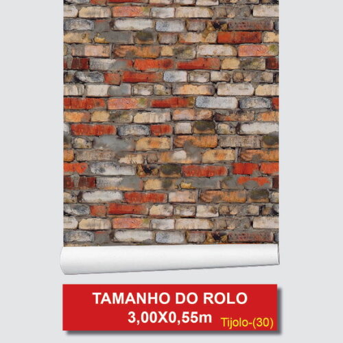 Papel de Parede Tijolos Multiplas Cores 3d