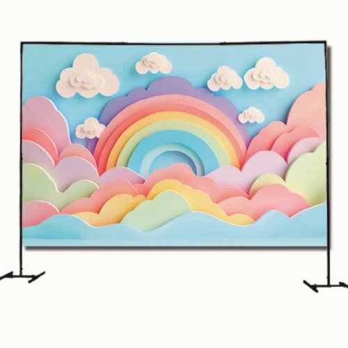 Cenário Fotográfico e Painel de Festa Decoração Arco Íris