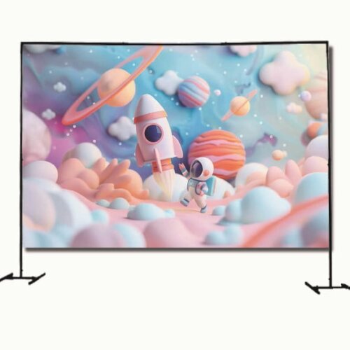 Cenário Fotográfico e Painel de Festa Decoração Astronauta
