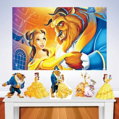 Kit Aniversário Festa Mega Painel + Display a Bela e a Fera