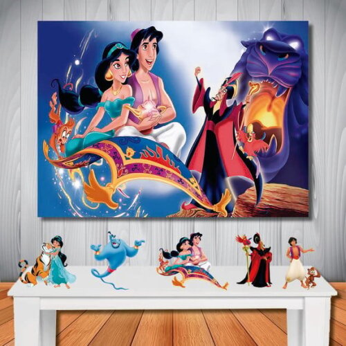 Kit Aniversário Festa Mega Painel + Display Alladin
