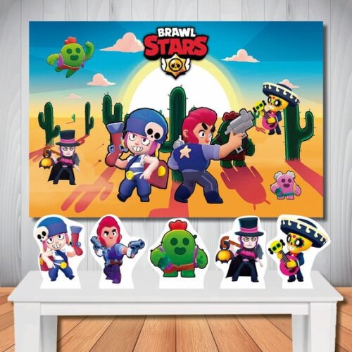 Kit Aniversário Festa Mega Painel + Display Braw Star