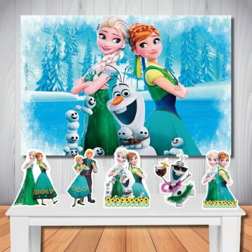 Kit Aniversário Festa Mega Painel + Display Frozen Ferve