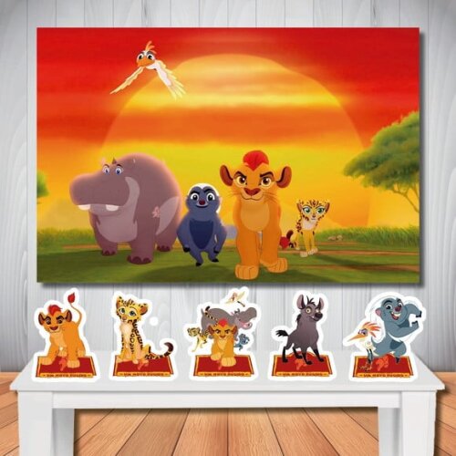 Kit Aniversário Festa Mega Painel + Display Guarda do Leão