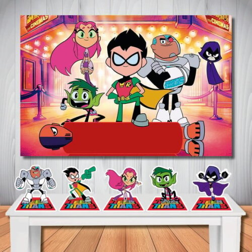 Kit Aniversário Festa Mega Painel + Display Jovens Titãs