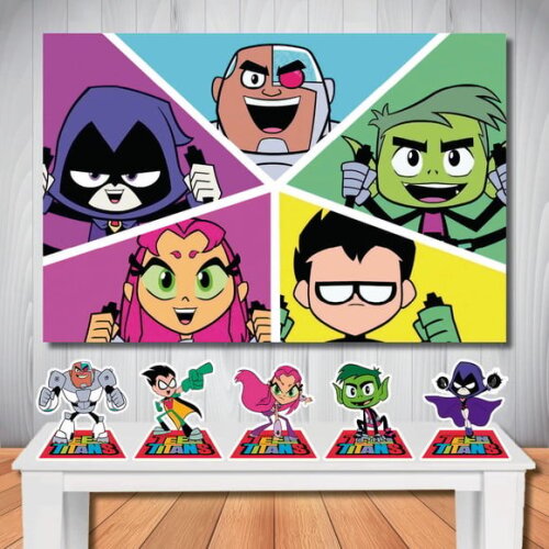 Kit Aniversário Festa Mega Painel + Display Jovens Titãs
