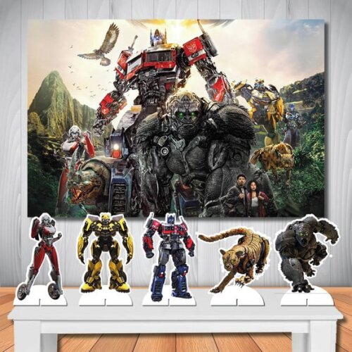 Kit Aniversário Festa Mega Painel + Display Transformers