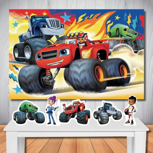Kit Aniversário Festa Top Painel + Display Blaze Monster