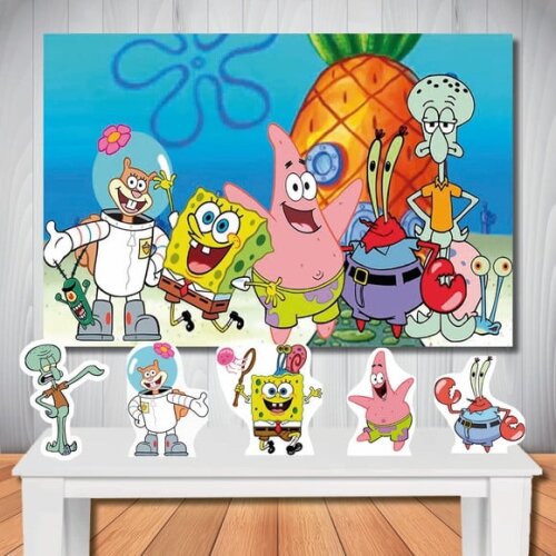 Kit Aniversário Festa Top Painel + Display Bob Esponja
